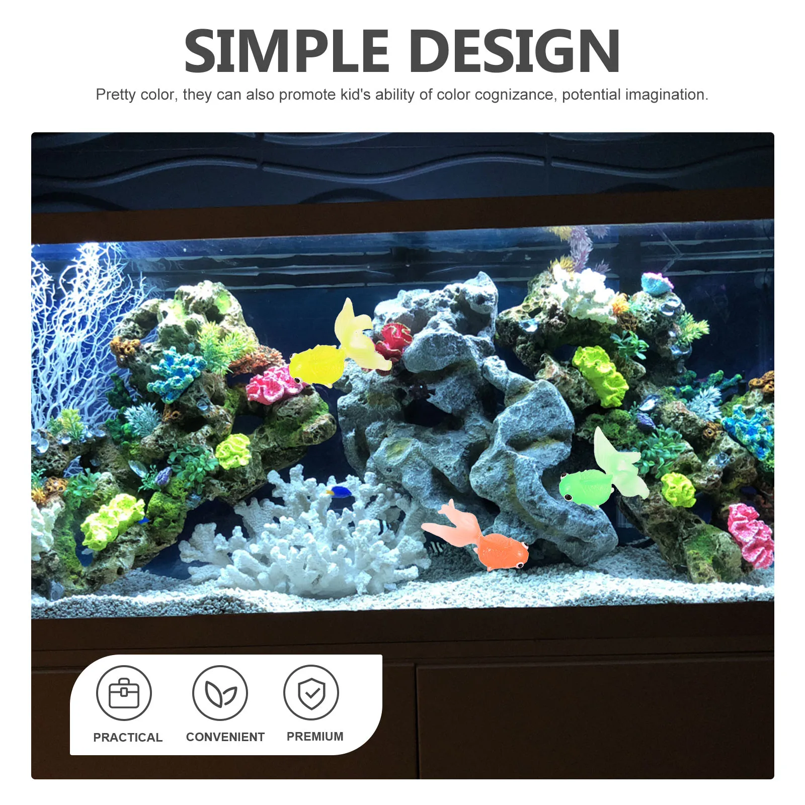 

20pcs Fake Goldfish Floating Rubber Fish Kids Bath Water Simulation Aquarium Decoration Ornament Tpr Fish Tank Accessories