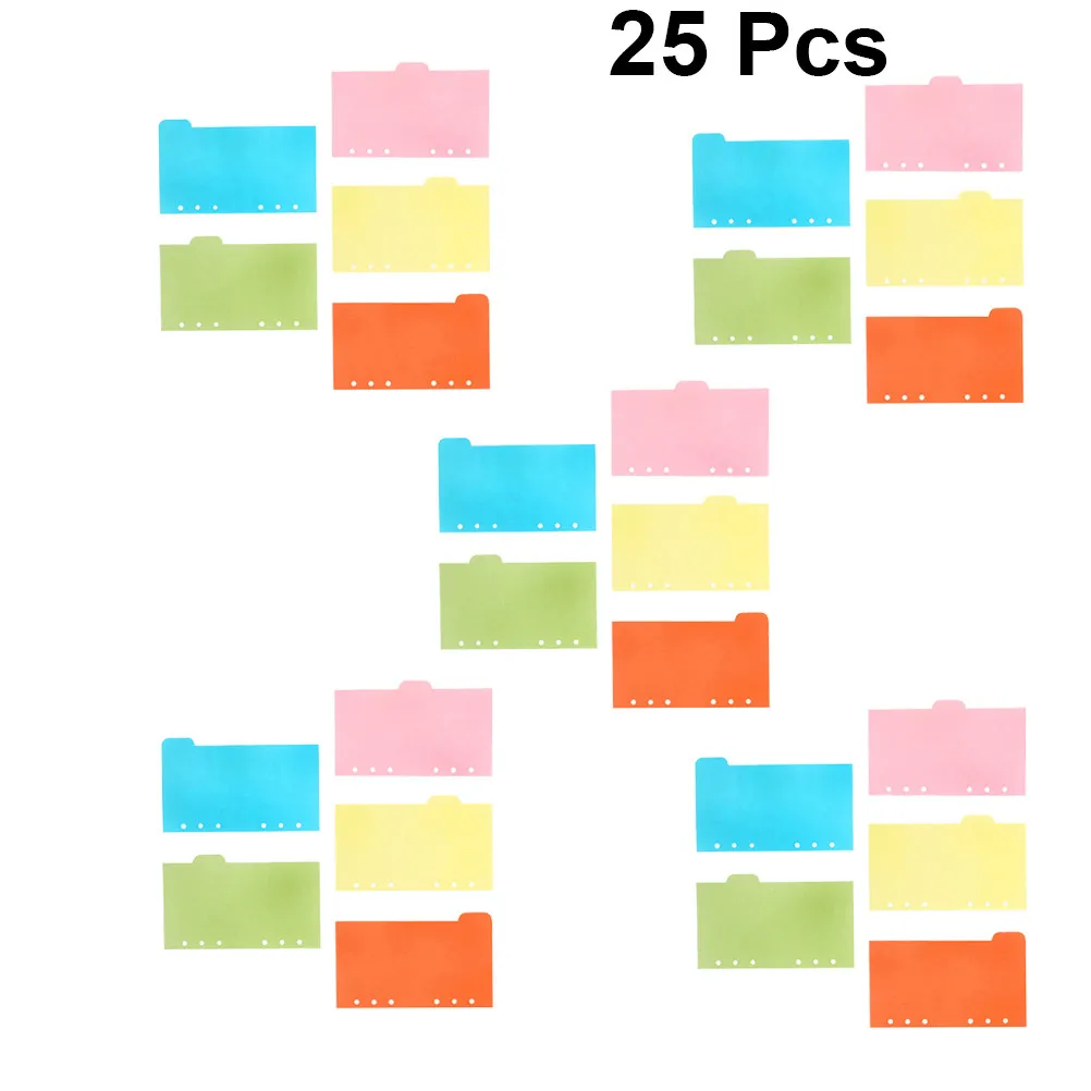 

25Pcs Colored A6 Divider Set Easy Insert Paper Refill for Spiral Notebook Notebook Office School Stationery Index Tabs
