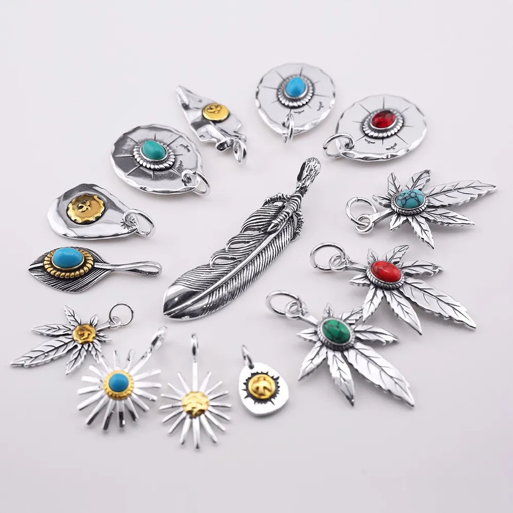 Takahashi Goro's Goro Thai Silver Personalized Necklace Pendant Feather Sun Flying Bird Various Accessories High-End Ins