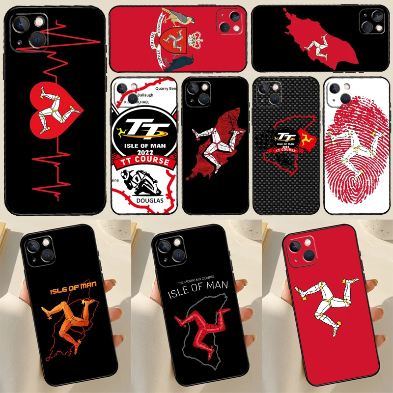 Isle of Man Coat of Arms Phone Case For iPhone 12 11 13 14 15 16 Pro Max Plus X XR XS Max 12 13 Mini Cover