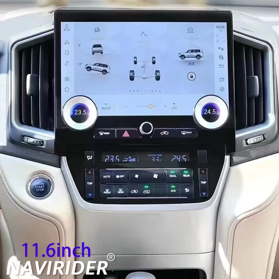 

11,6-дюймовый автомобильный радиоприемник QLED, автомобильный мультимария-плеер HU для Toyota Land Cruiser 2016-2022 Carplay BT Android 13, GPS-навигация, стерео