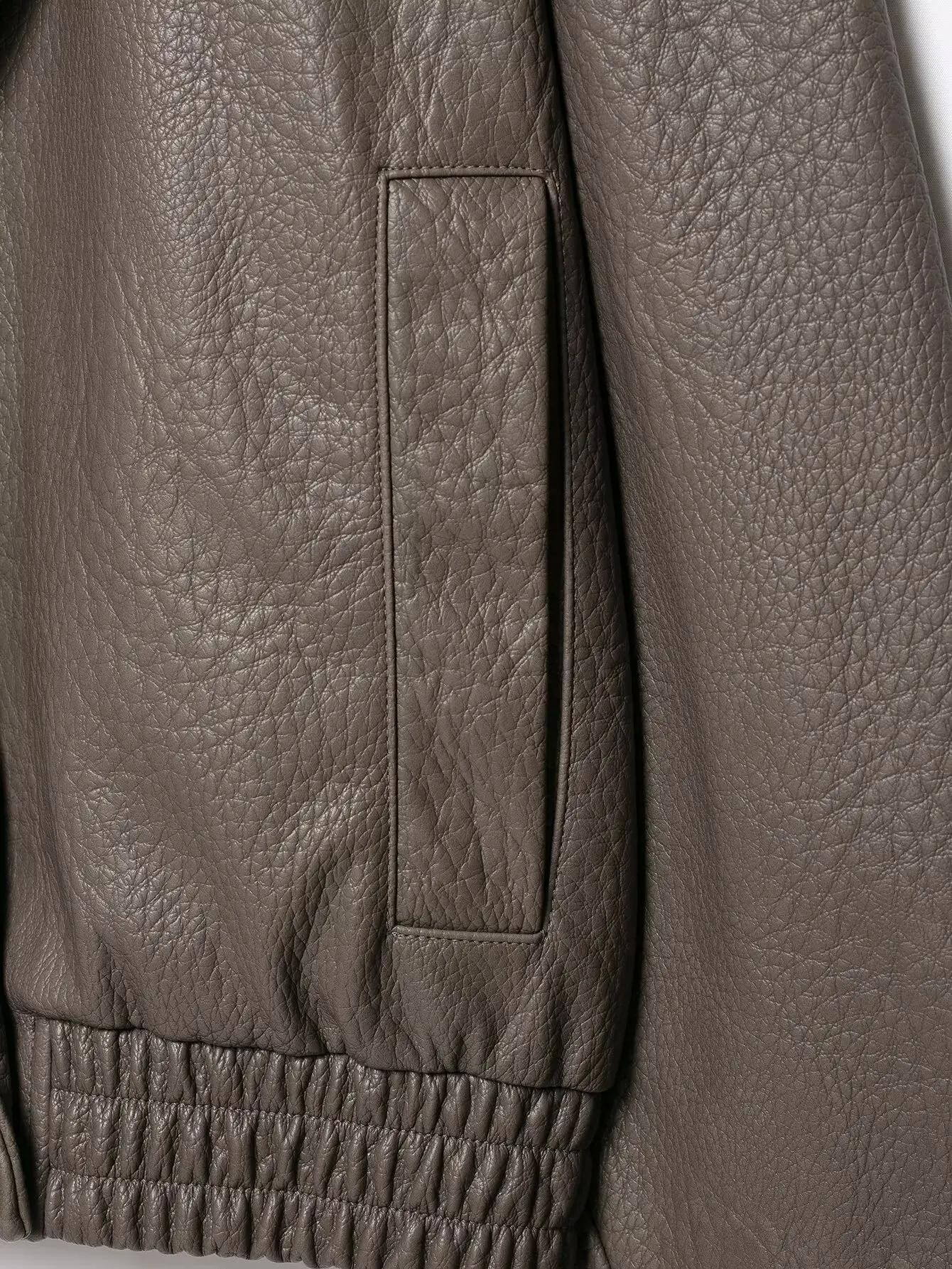 BSAY 2026 Herbst Minimalistische Vielseitige Kunstleder Damenjacke mit Schalkragen, Wickelfront, Geripptem Saum, Seitentaschen, Kurze Oberbekleidung – Detail 9