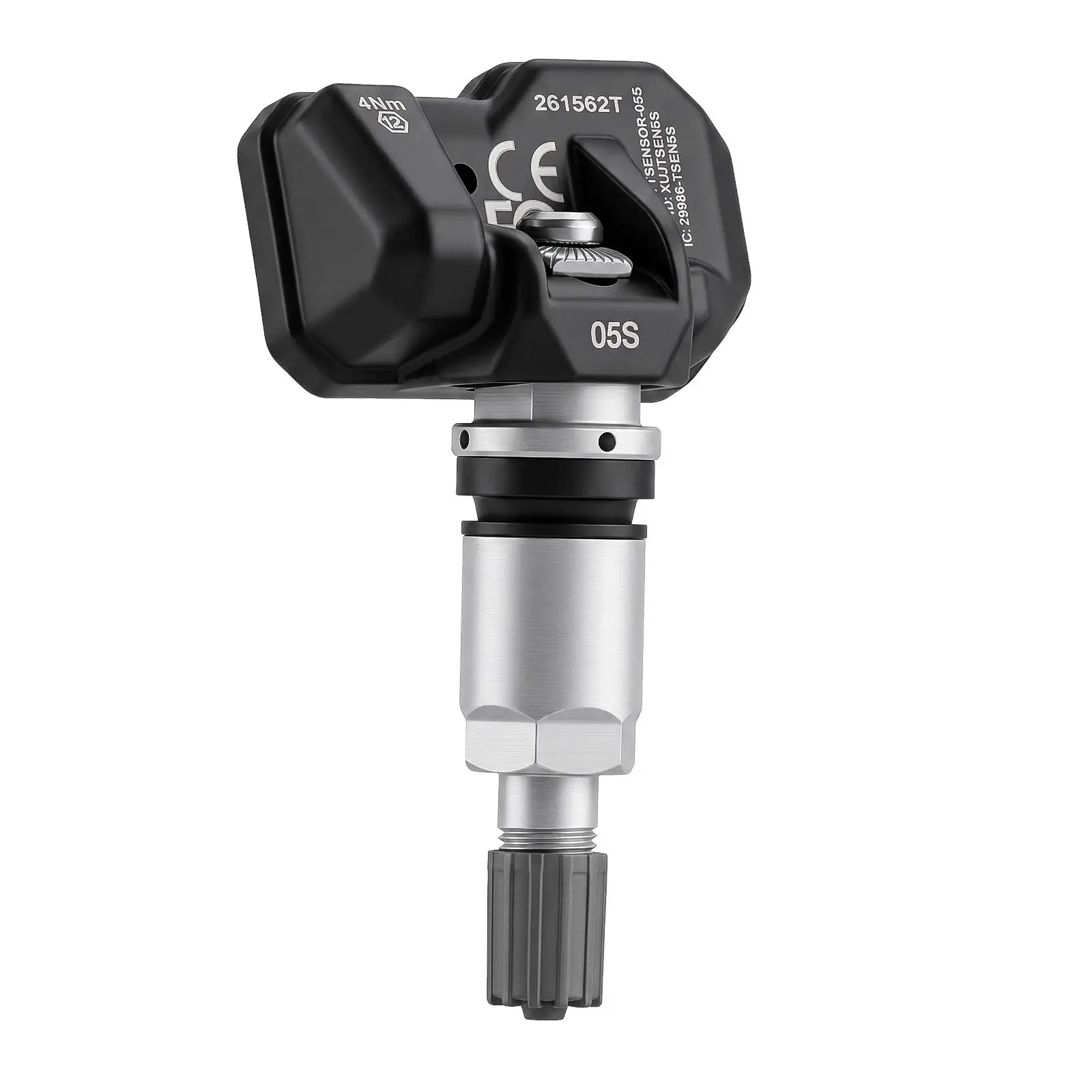 4 Stück/Set LAUNCH TSENSOR-05S RF TPMS Sensor (Übersee-Konfiguration mit Einstellbarem Winkel, Sandgestrahltes Silber-Aluminium) – Detail 2