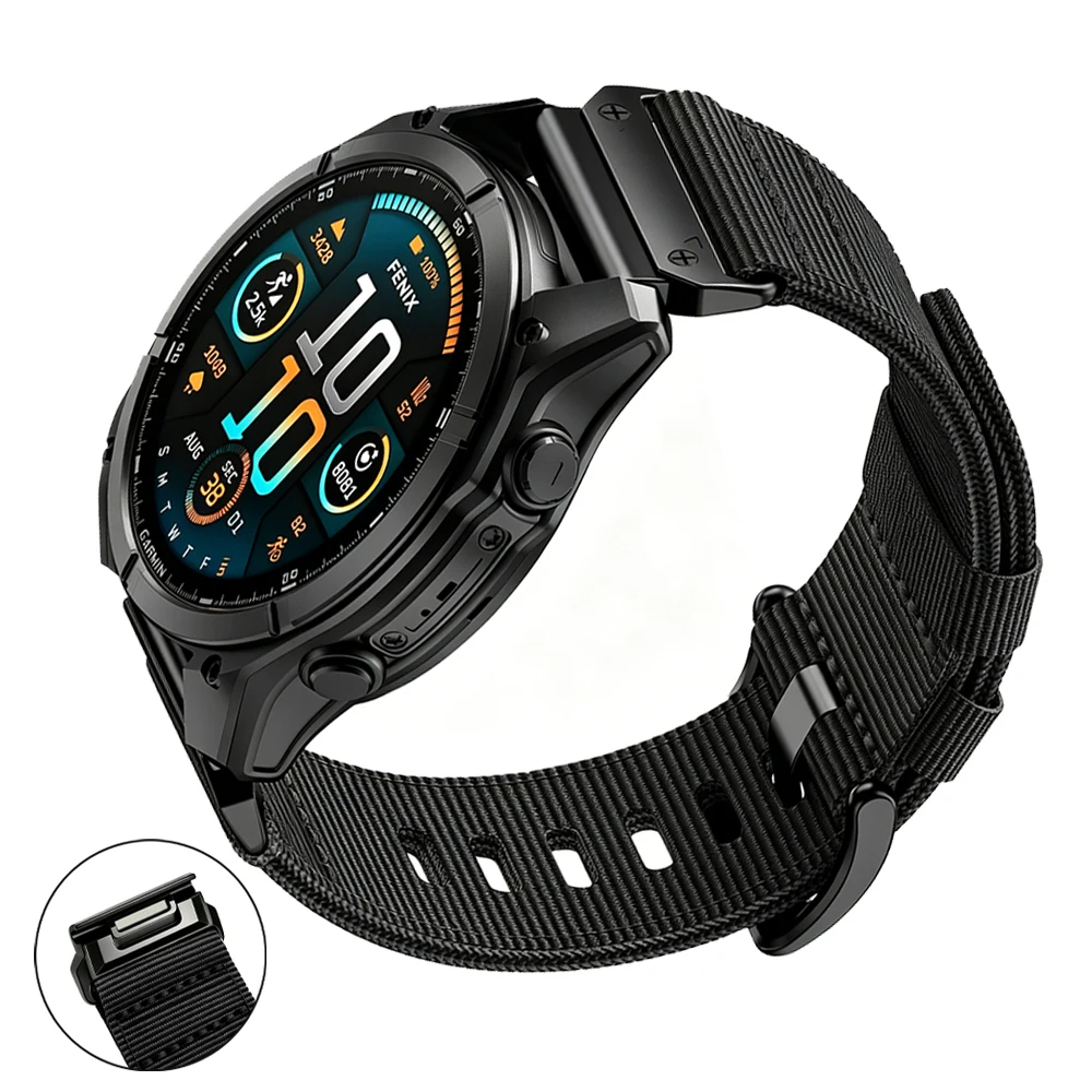 22mm 26mm Nylon Braided Strap for Garmin Inatinct 3/Fenix 9 Pro Solar 51mm 47mm Watch Band Tactix 8/Enduro 3/Epix Bracelet Band
