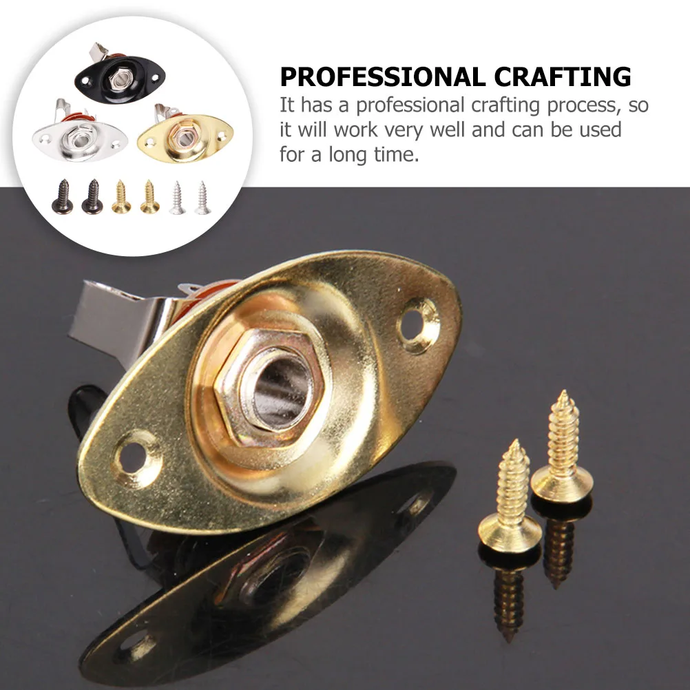 

3Sets Reliable Guitar Input Jacks Zinc Alloy Construction Professional Crafting for Enhanced Sound Quality Guitar Input Jacks