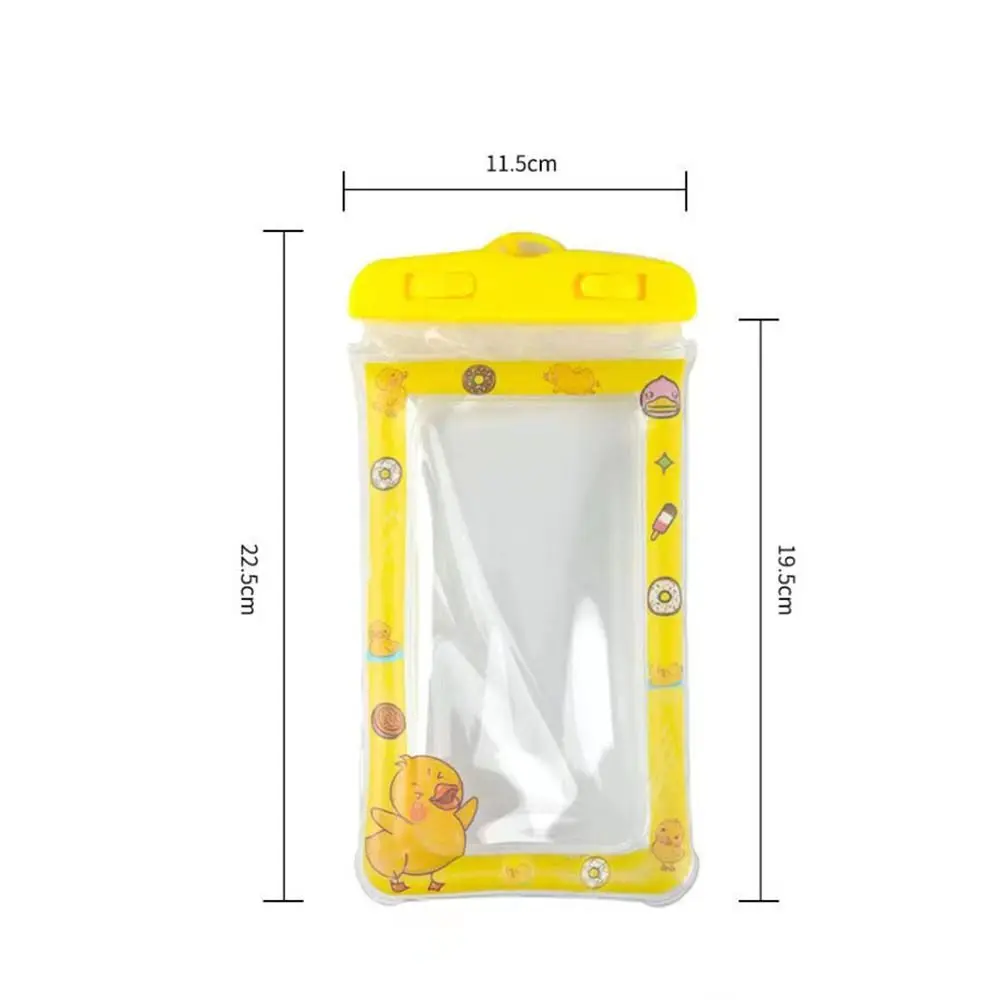 Cartoon Waterproof Phone Case Cute with Strap Lanyard Air Bag Shockproof Phone Pouch Touch Screen Mobile Phone Seal Bags