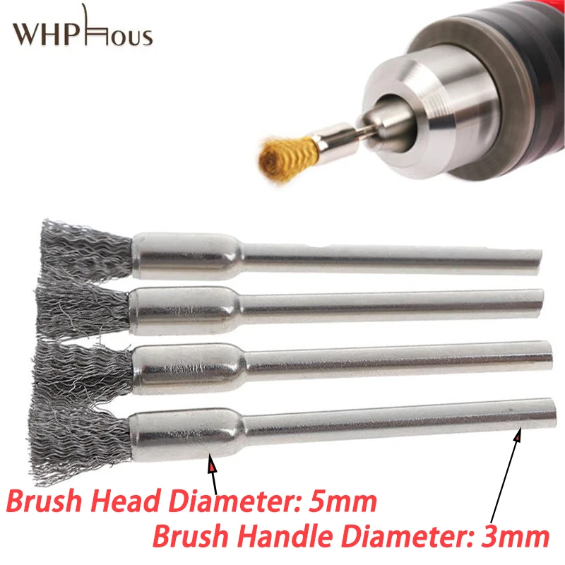 4Pcs Steel Wire Brushes Polishing Wheel Brush for Tools Mini Brushed Burr Manual Metal Welding Surface Pretreatment Grinding