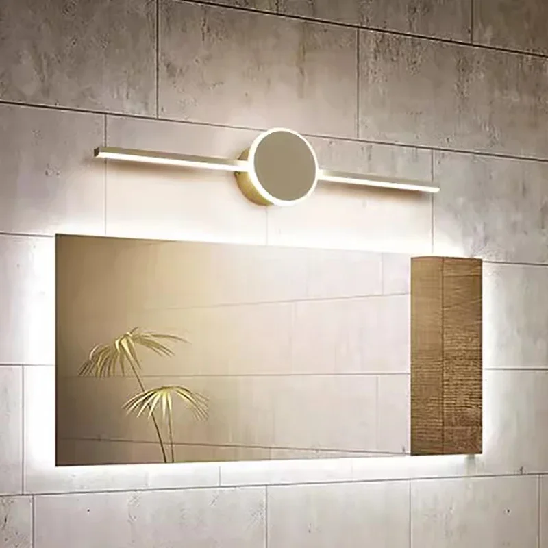 Modern LED Wall Lamp Minimalist Black/White Strip Mirror Front Lights Bedrooms Kitchen Checkroom Nordic Interior Decor Luminaire