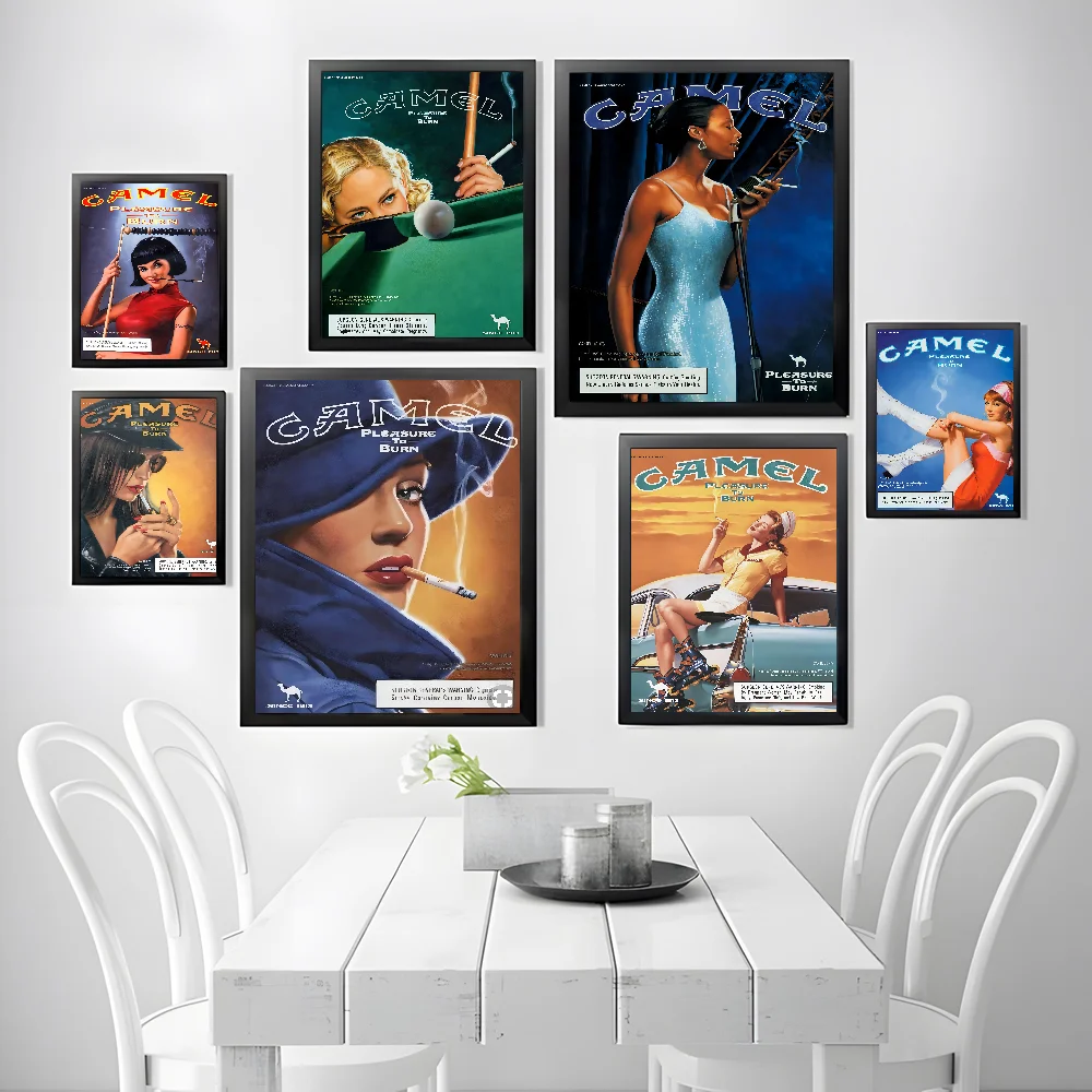 Vintage C-Camel Cigarettes Poster High Quality Wall Art for Home Office Bedroom Living Room Hallway Bar Perfect Gift Idea