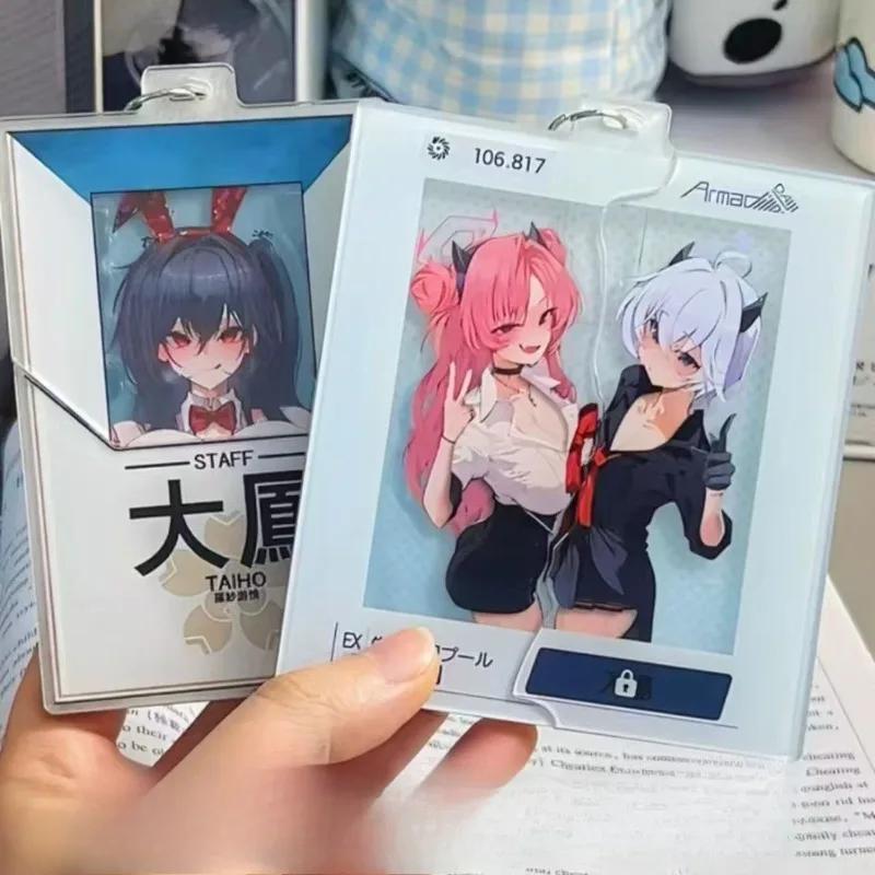 Anime Pulling Pendant Peripheral Acrylic Keychain with Exquisite Gift Keyring Ornament Display Goods Hanging Backpack Decoration