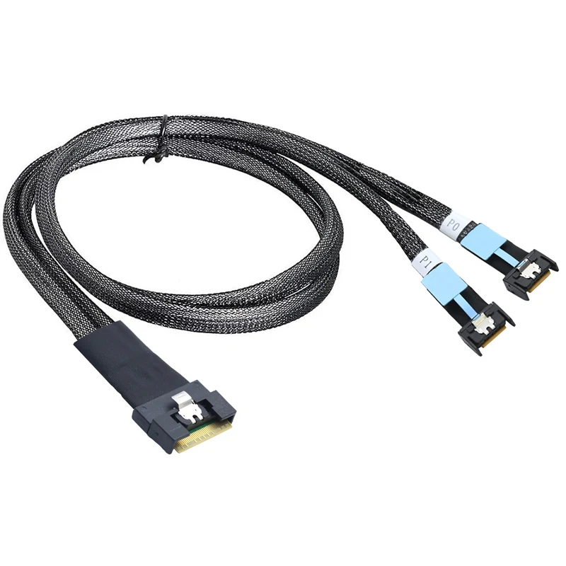MCIO 8i to Dual SFF-8639 U.2/2xMCIO 4I/8654 8I/MCIO 8I Breakout Splitter Cable, 12Gbps Internal Storage Data Cable