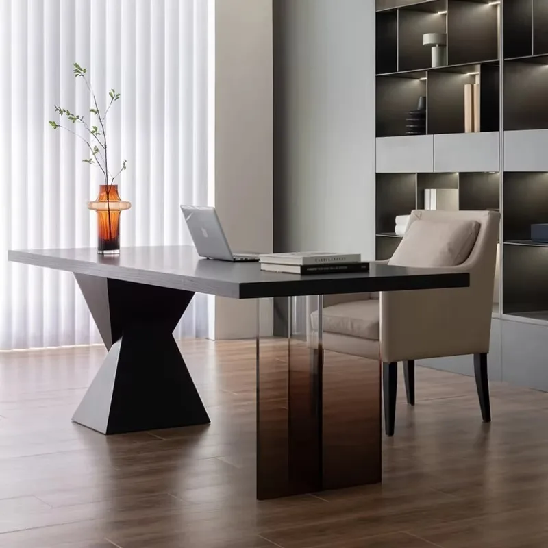 Vertical Wooden Computer Desks Elegant Transparent Mid Century Laptop Table Organizer Standing Mesa Para Notebook Furniture