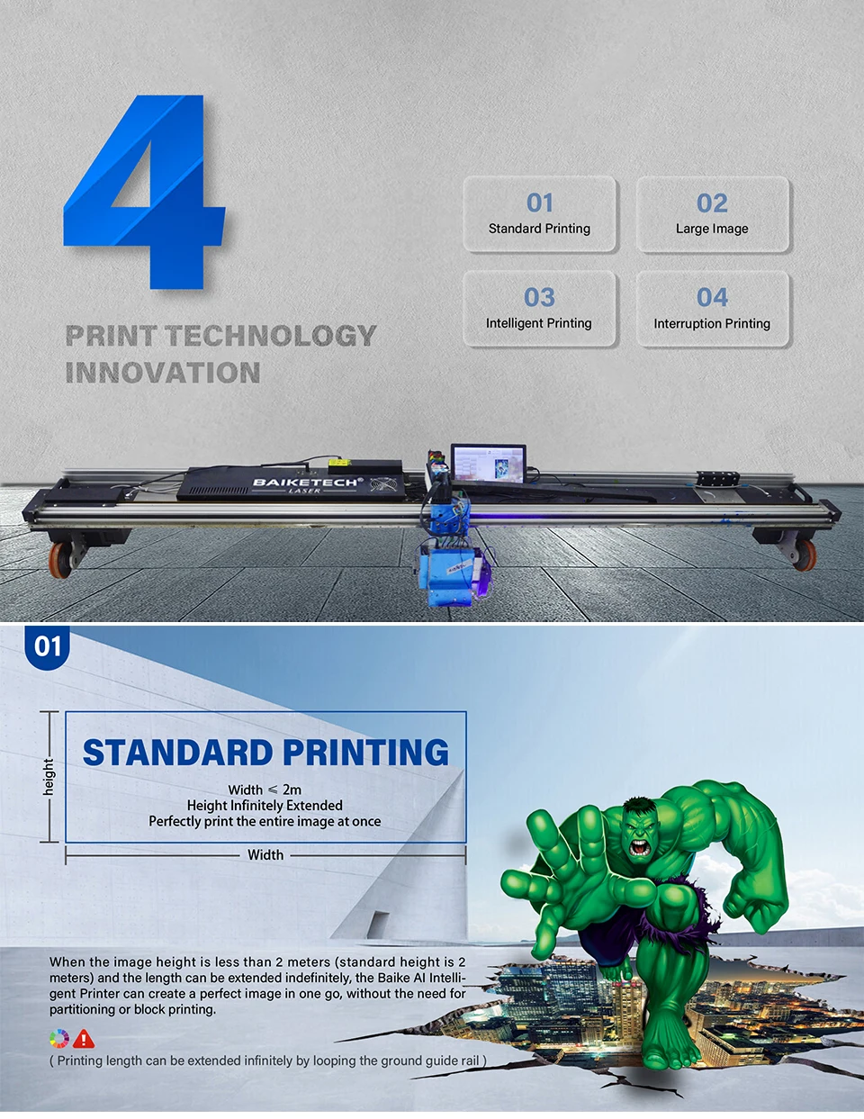 Parking Space Graffiti Painting Machine 3D AI Ground Painting Machine Spraying Printing Painting Machines