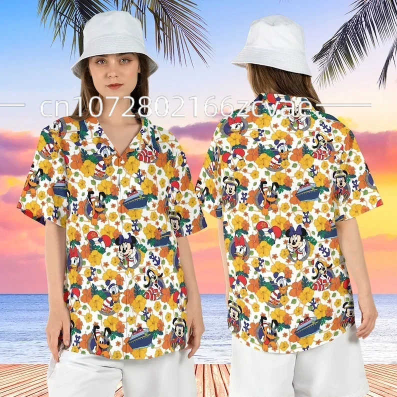 New Disney Cruise Hawaiian Shirt Men's Button Up Shirt Mickey Cruise Hawaiian Shirt Disneyland Mickey And Friends Hawaiian Shirt