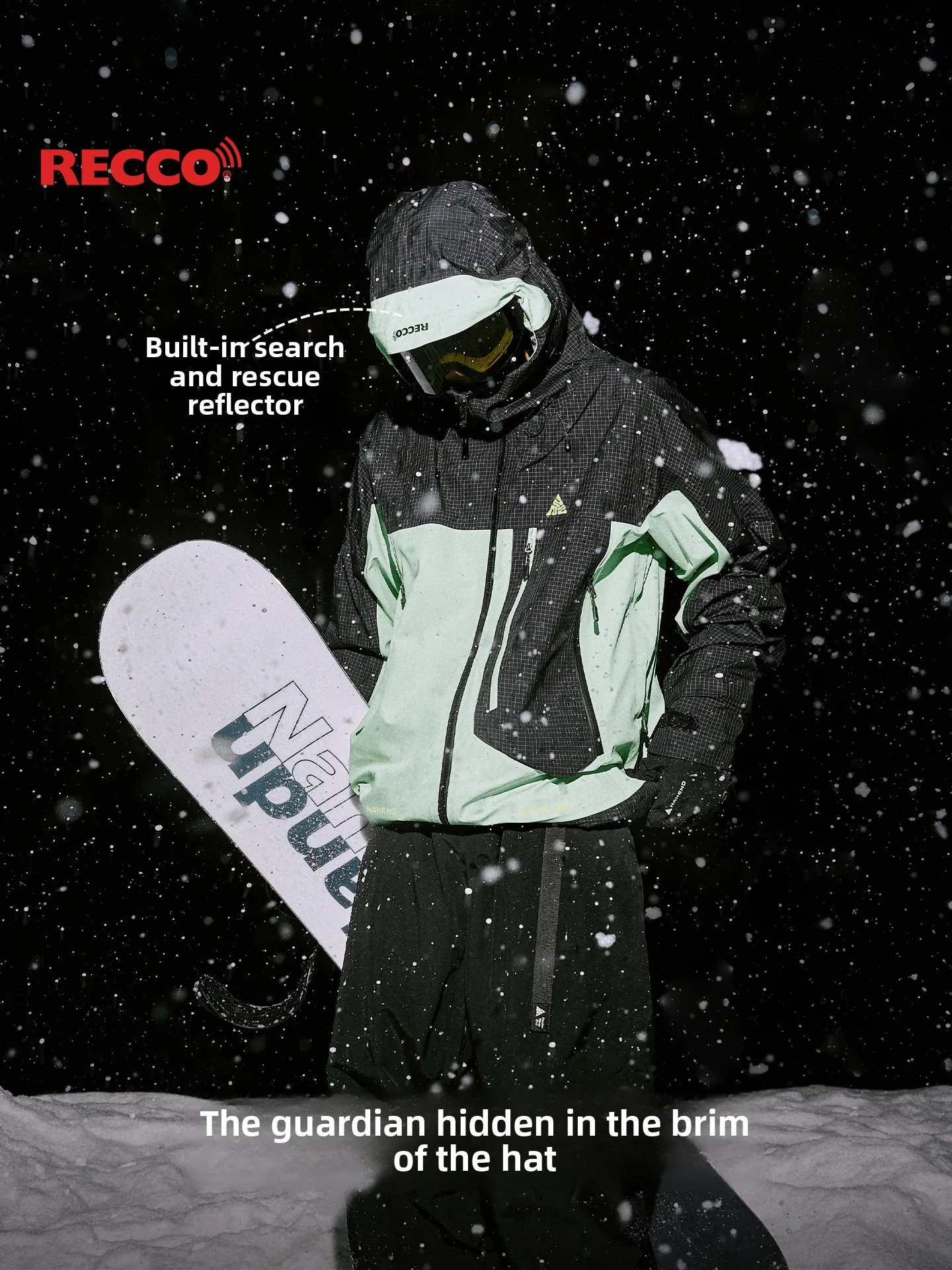 Nanend 2025 chaqueta de esquí profesional 3L RECCO tela impermeable resistente al desgaste traje de esquí cálido snowboard