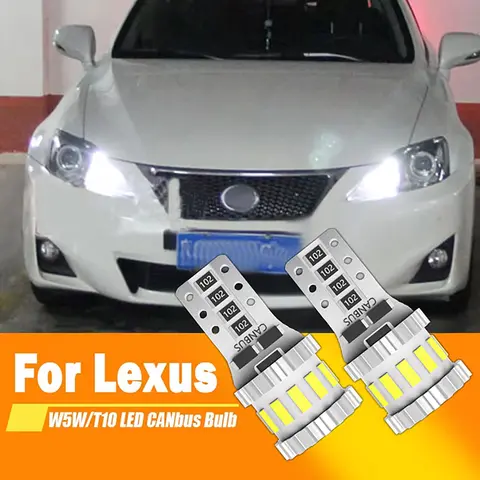 For Lexus IS250 IS350 IS F LX470 LX570 LS430 LS460 LS600H RX400H RX350 LED Clearance Light Parking Lamp W5W T10 168 CANbus WHite
