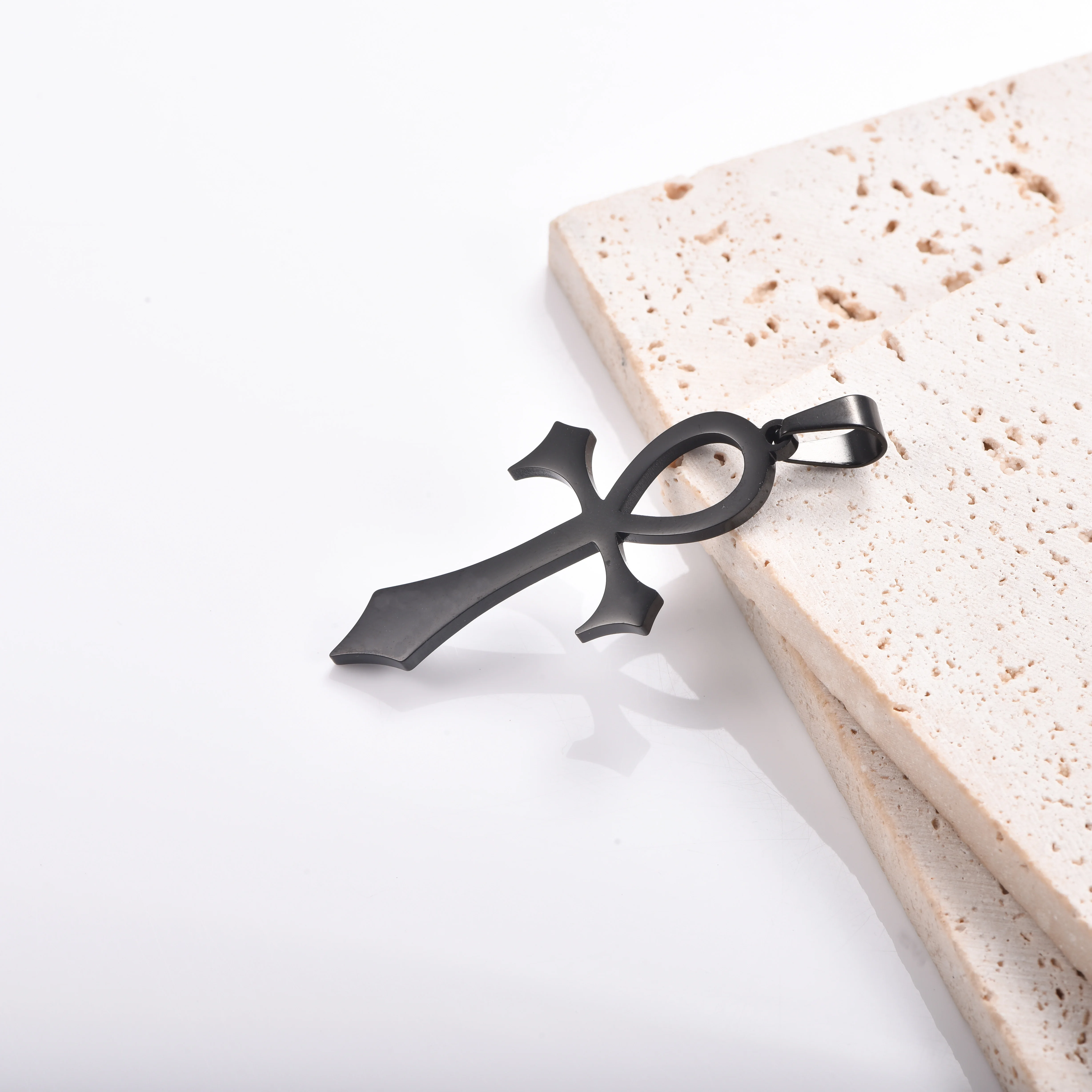 Ankh-Kreuz-Anhänger Wasserdichter Edelstahl-Symbol-Schmuck Hip-Hop-Punk-Stil – Detail 5