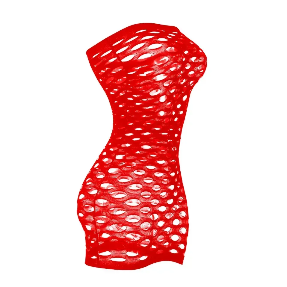 Sexy malha fishnet alta estiramento meias de algodão vestido feminino erótico teddy bear babydoll collants transparente bodysuit roupas sexuais