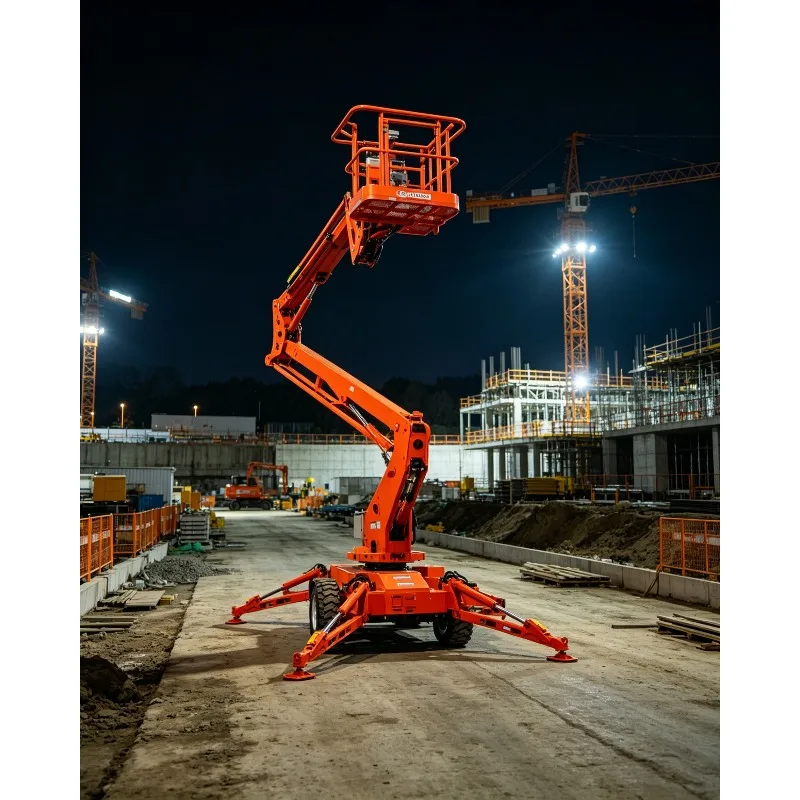 Professional Grade Towable Articulated Boom Lift  14 16 18m Trailer Mounted Aerial Platform for Tree Trimming Building Maintenan
