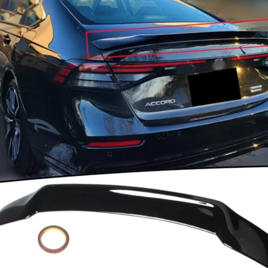 

Rear Trunk Lip Spoiler R Style Highkick Wing for 11th Gen Honda Accord LX EX Hybrid Sport Prime 2023 2024 2025 Sedan Gloss Blac