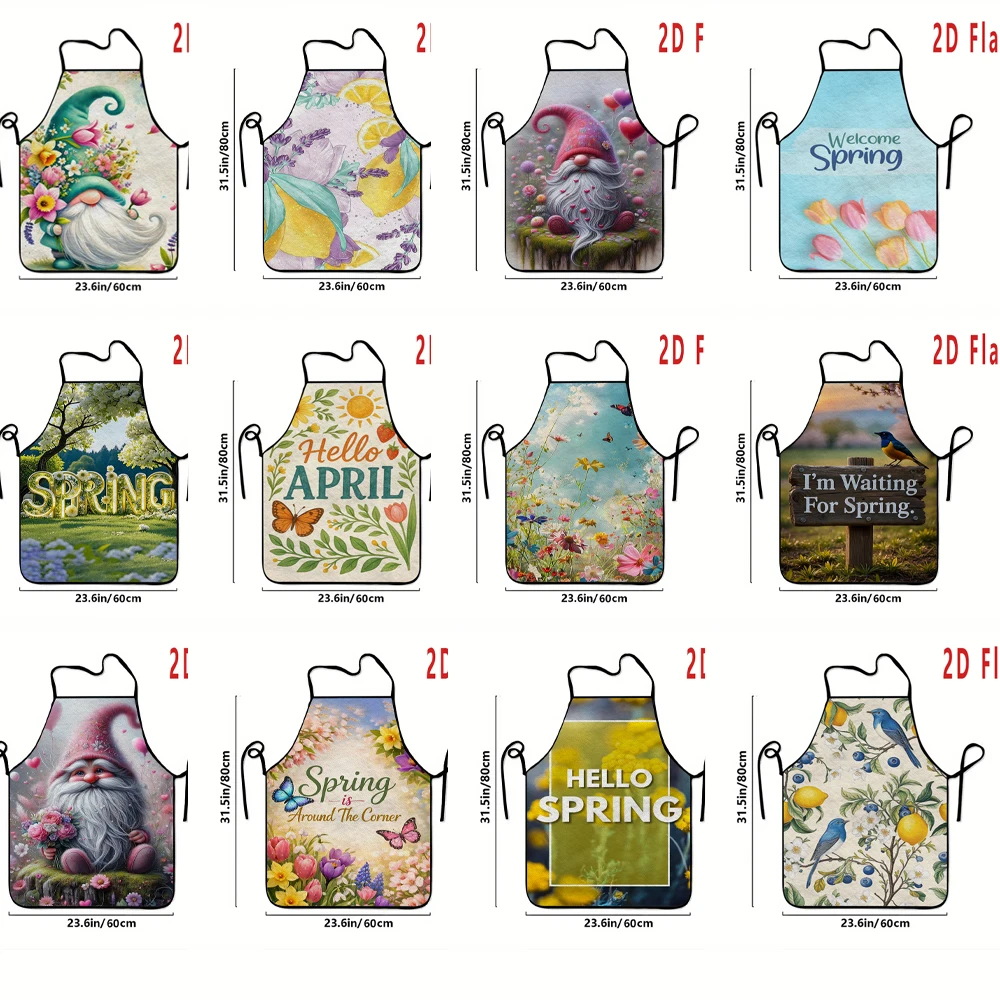 

Фартук с принтом «Привет, весна» в нескольких размерах, фартук для кухни и столовой, фартук для барбекю, прочный и легко моющийся.