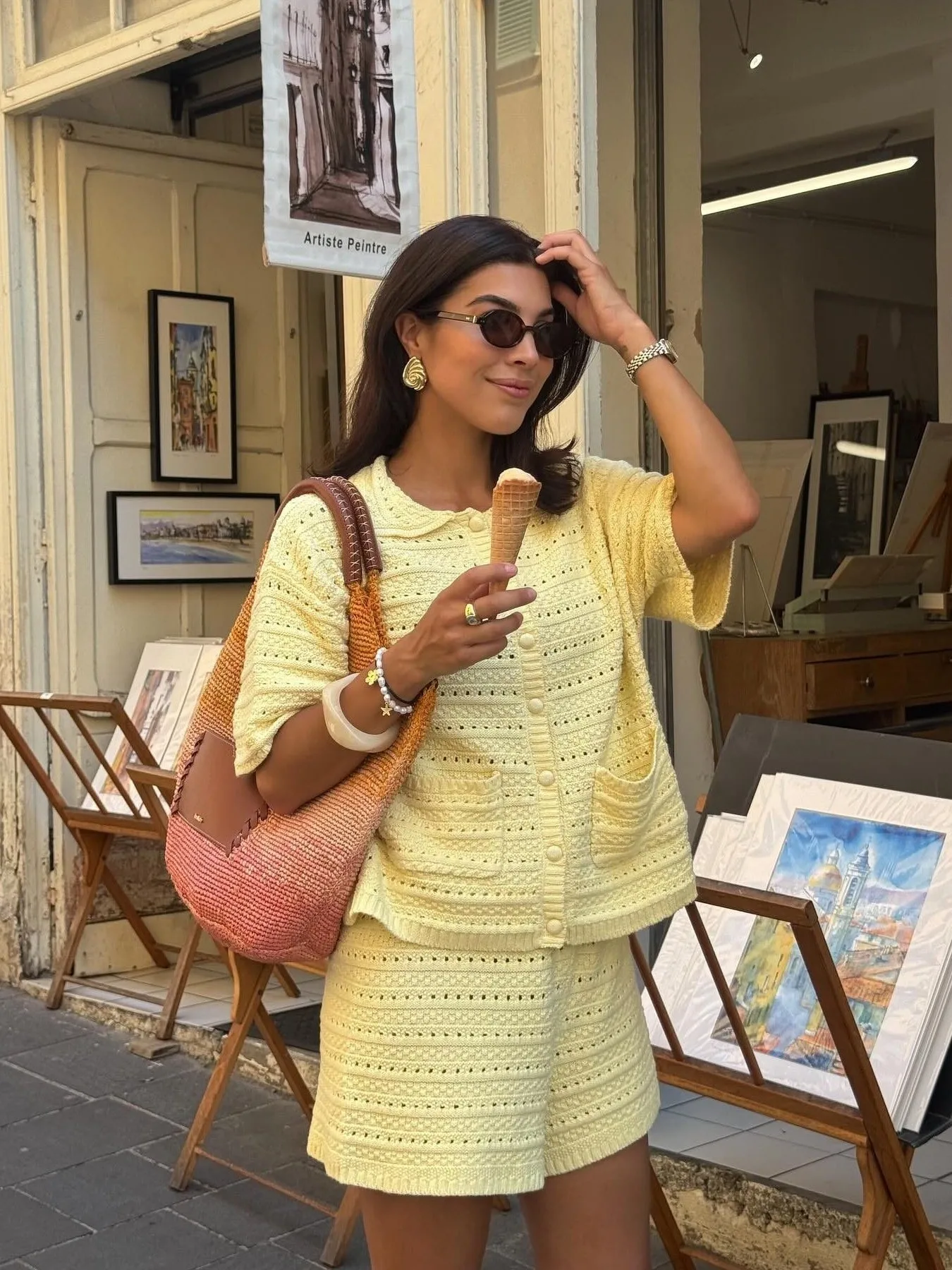 

Pure Color Casual Comfortable Beach Vacation Swimsuit Set Women's High Waist Short Sleeve round Neck Beach Cover up Dress