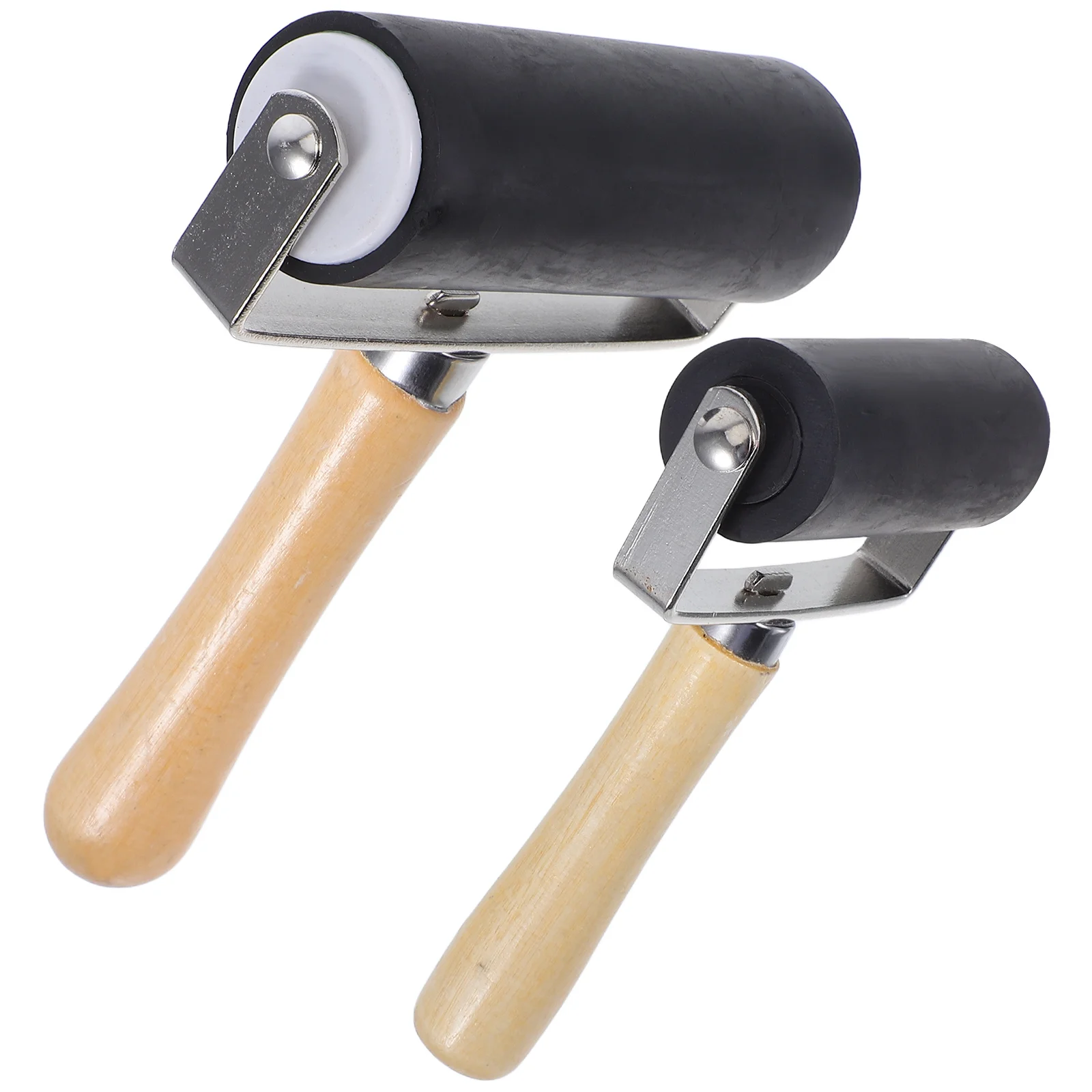 

2Pcs Ink Hand Roller Rubber Printmaking Roller with Wooden Handle for Crafting Stamping Tools Printing Ink Application