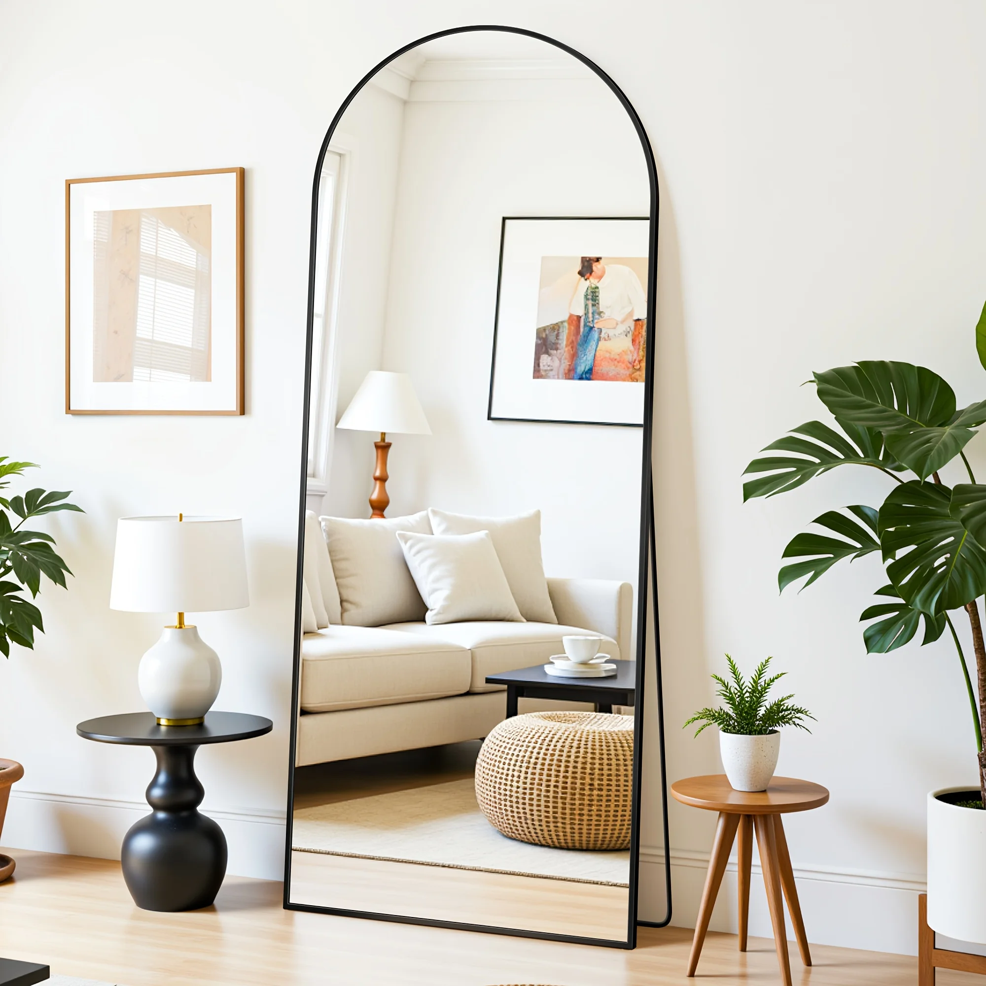 

Ladynow Full Length Mirror 58"x18" Oversized Floor Mirror Full Body Mirror Floor Standing Mirror with Stand Hanging Mounted Mirror for Living Room Cloakroom