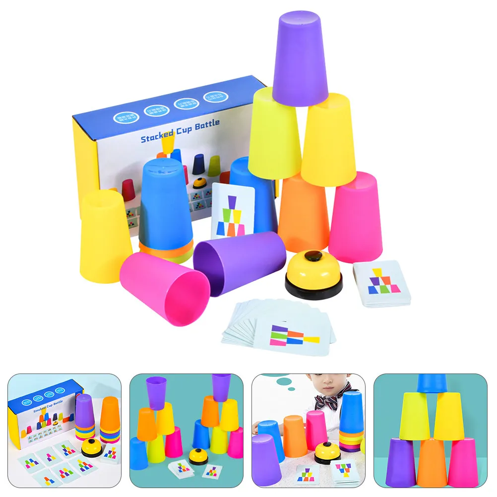 

1Set Stacking Cup Battle Game Educational Plastic Cups for Early Learning Interactive Play Development Hand Eye