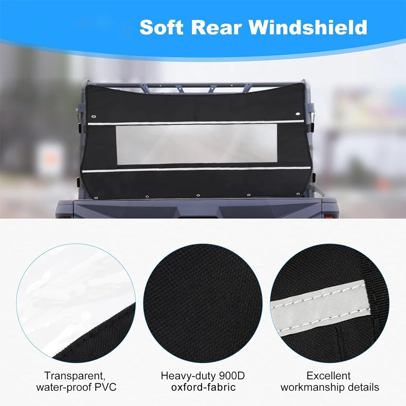 For CFMOTO ZForce 500 800 EX Trail 1000 1000s for CF MOTO Z Force UTV Fabric Rear Windshield W/ Roll Up Down Window