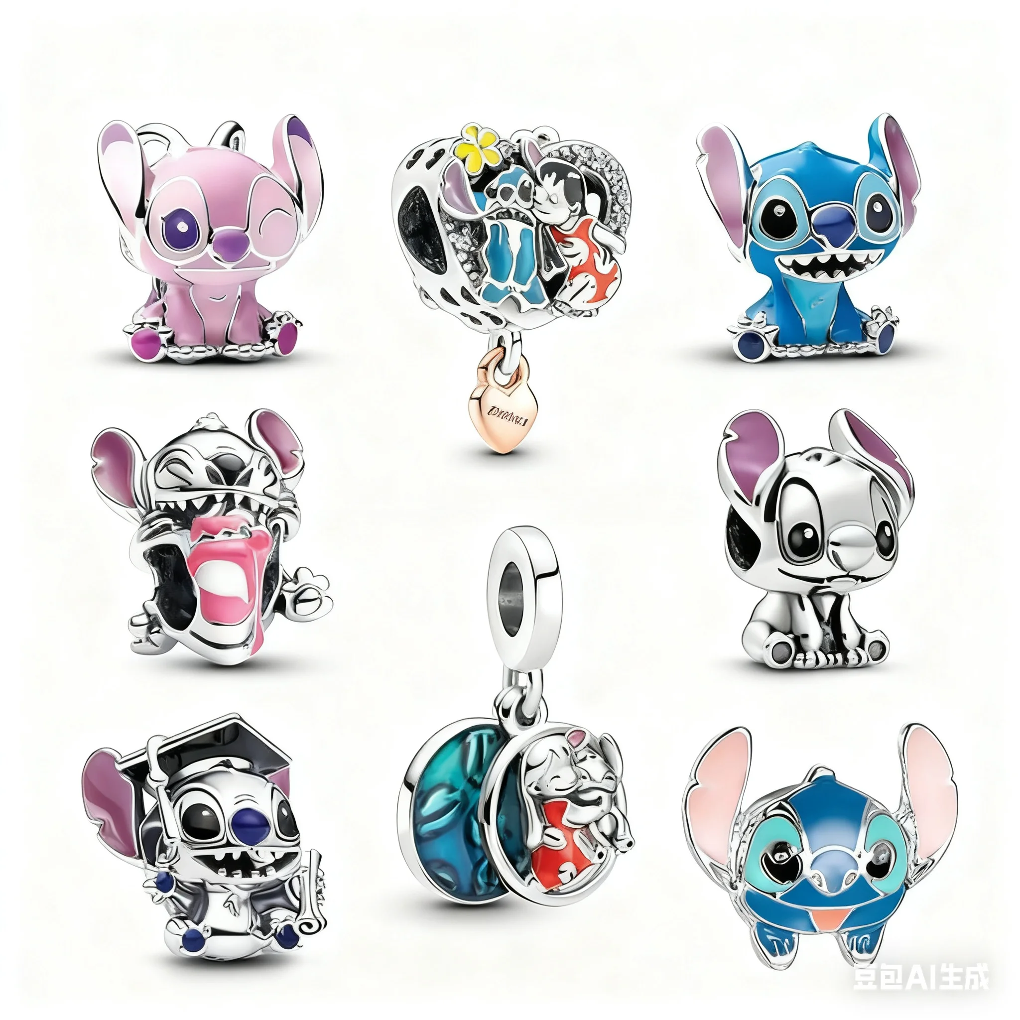 Disney Cartoon NUOVO fai da te Lilo & Stitch angelo fascino tallone vendita calda moda donna gioielli adatti europei 2025