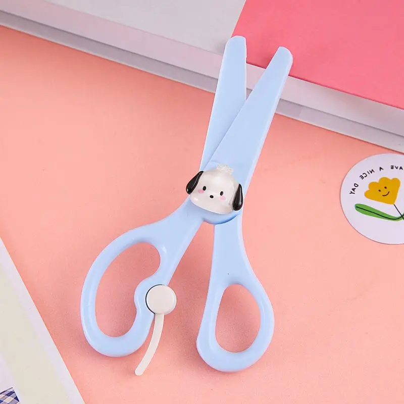 Cute Cartoon Animal Plastic Safety Mini Scissors Kids Student DIY Paper Cutter Tool School Office Supply Promote Stationery Gift