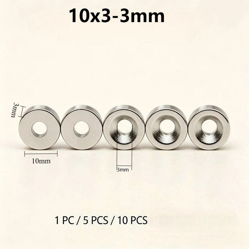 10x3‑3mm N35 Round Countersunk Neodymium Magnet 10*3‑3 mm 3mm Hole Super Strong Permanent NdFeB Magnet for Fridge DIY Industrial