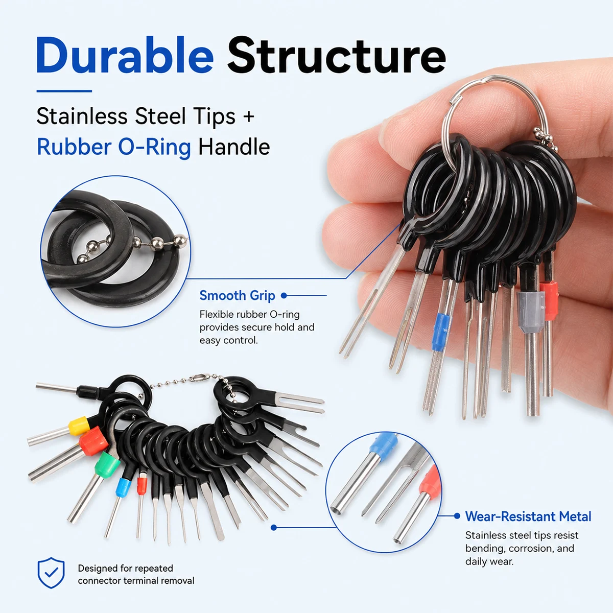 Lanke Electrical Connector Removal Tool Kit Automotive Terminal Pin Extractor Depinning Tool Set for Car Wire Harness Repair