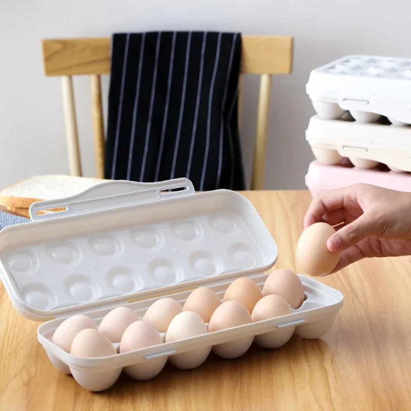 1pc egg storage box, anti-collision 12 cell egg tray, refrigerator preservation flip storage box, household kitchen supplies