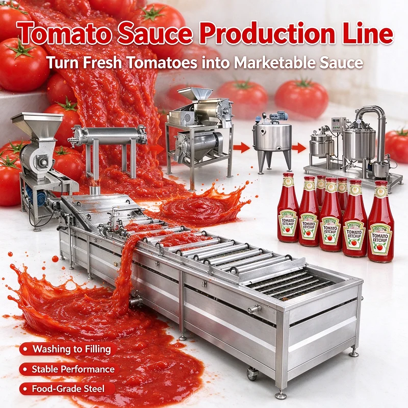 Tomato Ketchup Production Line Tomato Paste Processing Machine Jacketed Cooking Tank Homogenizer Sauce Blending Equipment