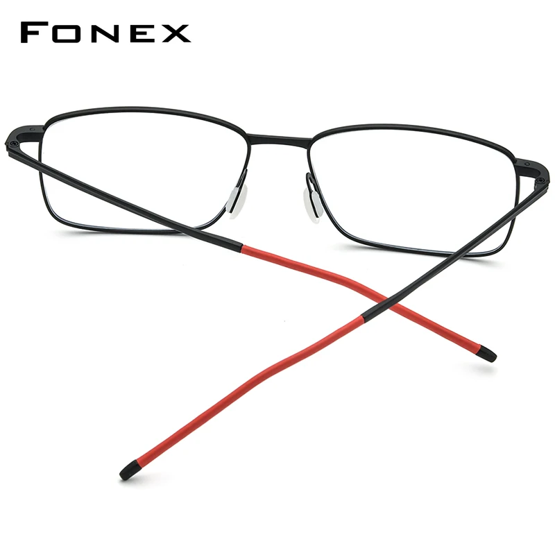 FONEX Progressive Prescription Eyeglasses Custom Photochromic Myopia Optical Lens Eyewear Men Square Glasses Titanium Frame 5705