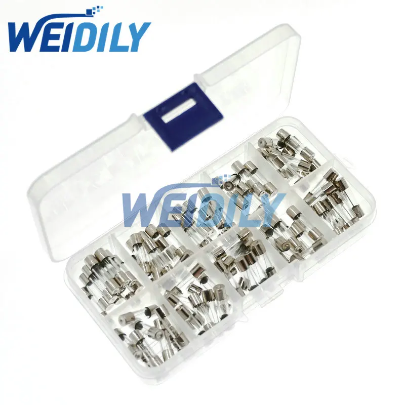 

100PCS 10Kinds 5x20mm Fast Glass Fuses Kit In Box 0.2A 0.5A 1A 2A 3A 5A 6A 8A 10A 15A/250V 5*20 Insurance Tube Package