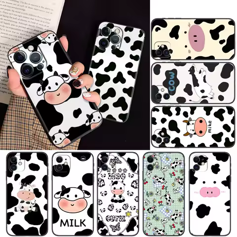 cow cartoon Soft Silicone Case for Samsung A71 A72 A73 A81 A82 A91 S20 Fe Lite S21 S22 S23 S30 Ultra