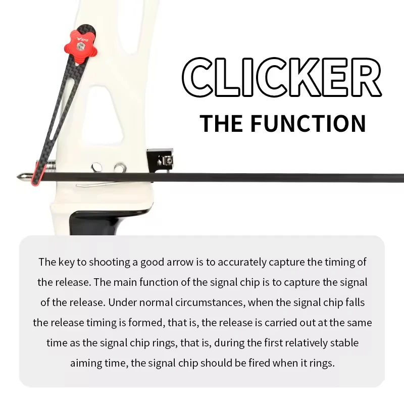 Carbon Fiber Archery Clicker Adjustable Length for Recurve Bow Signal Sound Device Target Shooting Training Accessories