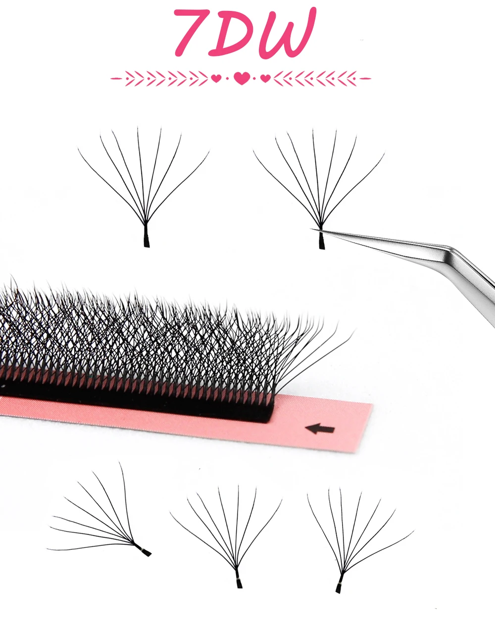 Goddess W-förmige Bloom 3D 4D 5D 6D 7D 8D Automatisch blühende vorgefertigte Fächerwimpernverlängerungen, natürlich weiche YY Einzelwimpern – Detail 8