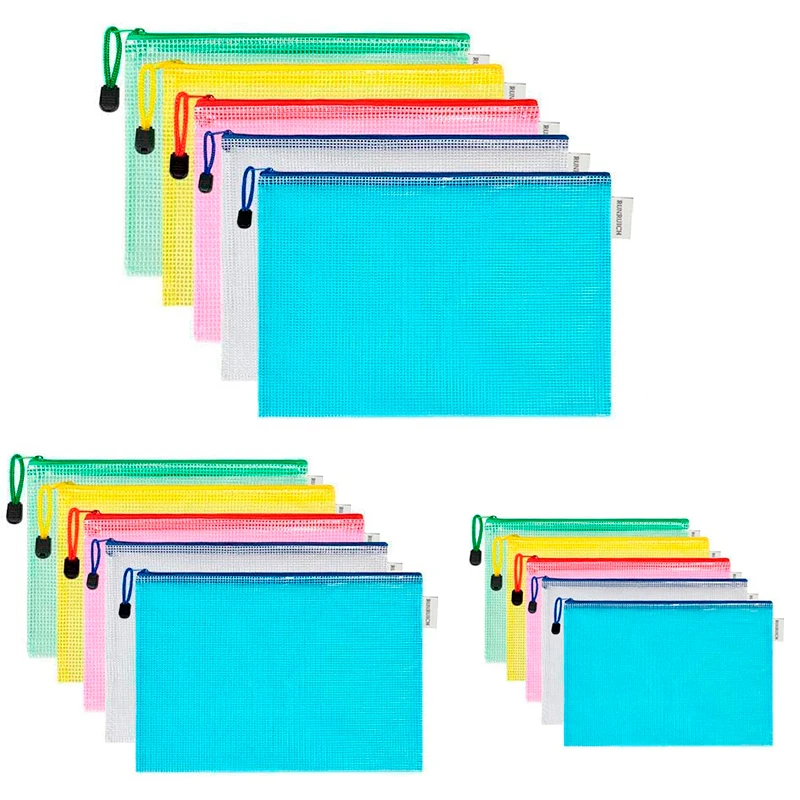 24-częściowa сумка для хранения на молнии из ПВХ формата А4, водонепроницаемая сетчатая сумка на молнии из ПВХ формата А4 для офисных файлов и учебных материалов 24-częściowa сумка для хранения на молнии из ПВХ формата А4, водонепроницаемая сетчатая сумка на молнии из ПВХ формата А4 для офисных файлов и учебных материалов