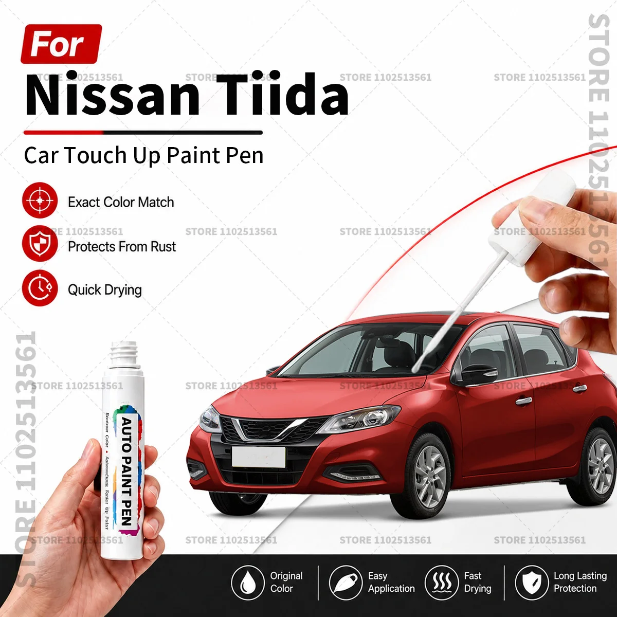 Automotive Paint Pen Car Scratch Remover Touch Up Repair Pen DIY Vehicle Paint Repair Tool Accessories For Nissan Tiida Black