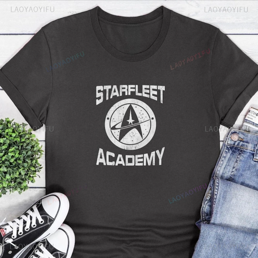 قميص ستار تريك ستارفليت هدية لعشاق الخيال العلمي تي شيرت مستوحى من الفضاء تي شيرت غير رسمي فضفاض للرجال ملابس الشارع بأكمام قصيرة تي شيرت #2