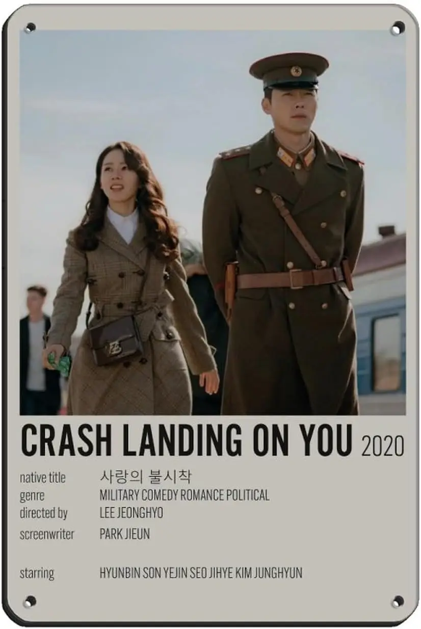 Crash Landing on You Movie Poster Tin Sign Vintage Metal Pub Club Cafe Bar Home Wall Art Decoration Poster Retro Style8x12i sign