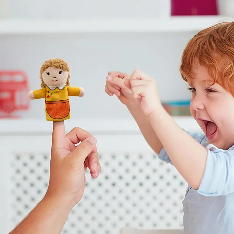 Burattini da dito per bambini Burattini da dito a mano carini Giocattoli da dito per bambini Famiglia Burattini da dito Giocattoli Morbidi figure di peluche Giocattolo per