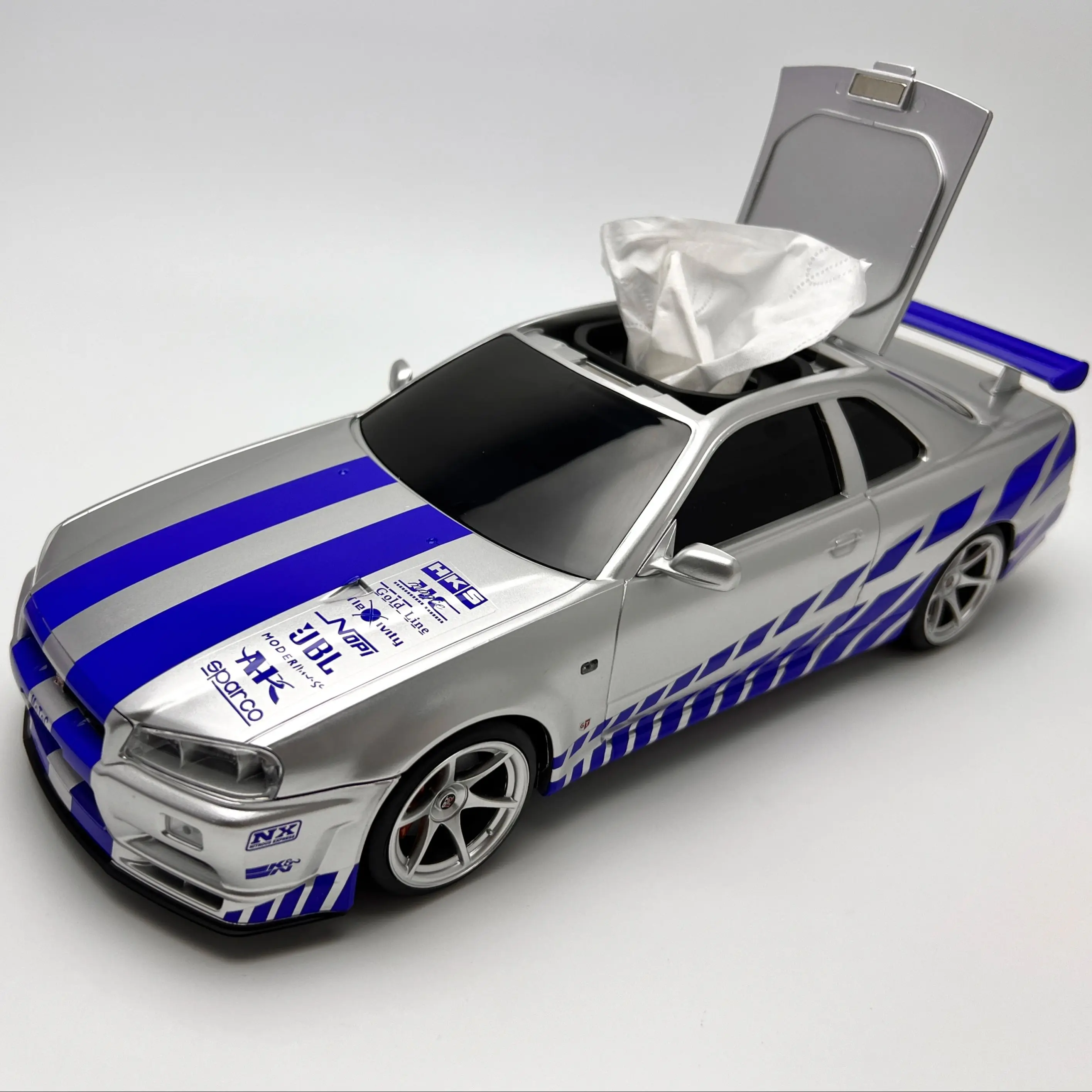 1/16 Skyline GTR34 Car Model Tissue Case - Automotive Style Interior Organizer