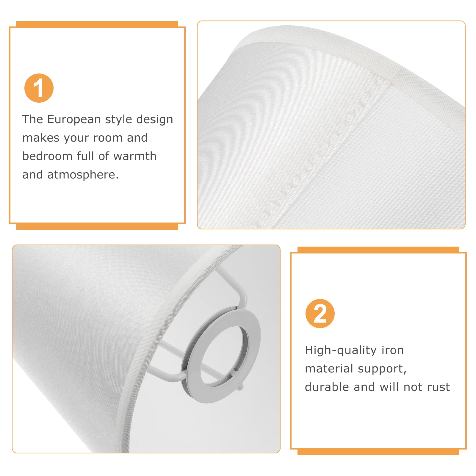 

Beige Fabric Lamp Shades for Chandelier Table Lamp Cover Dust Proof Warm Atmosphere Bedroom Living Room Retro Style Cloth Shade