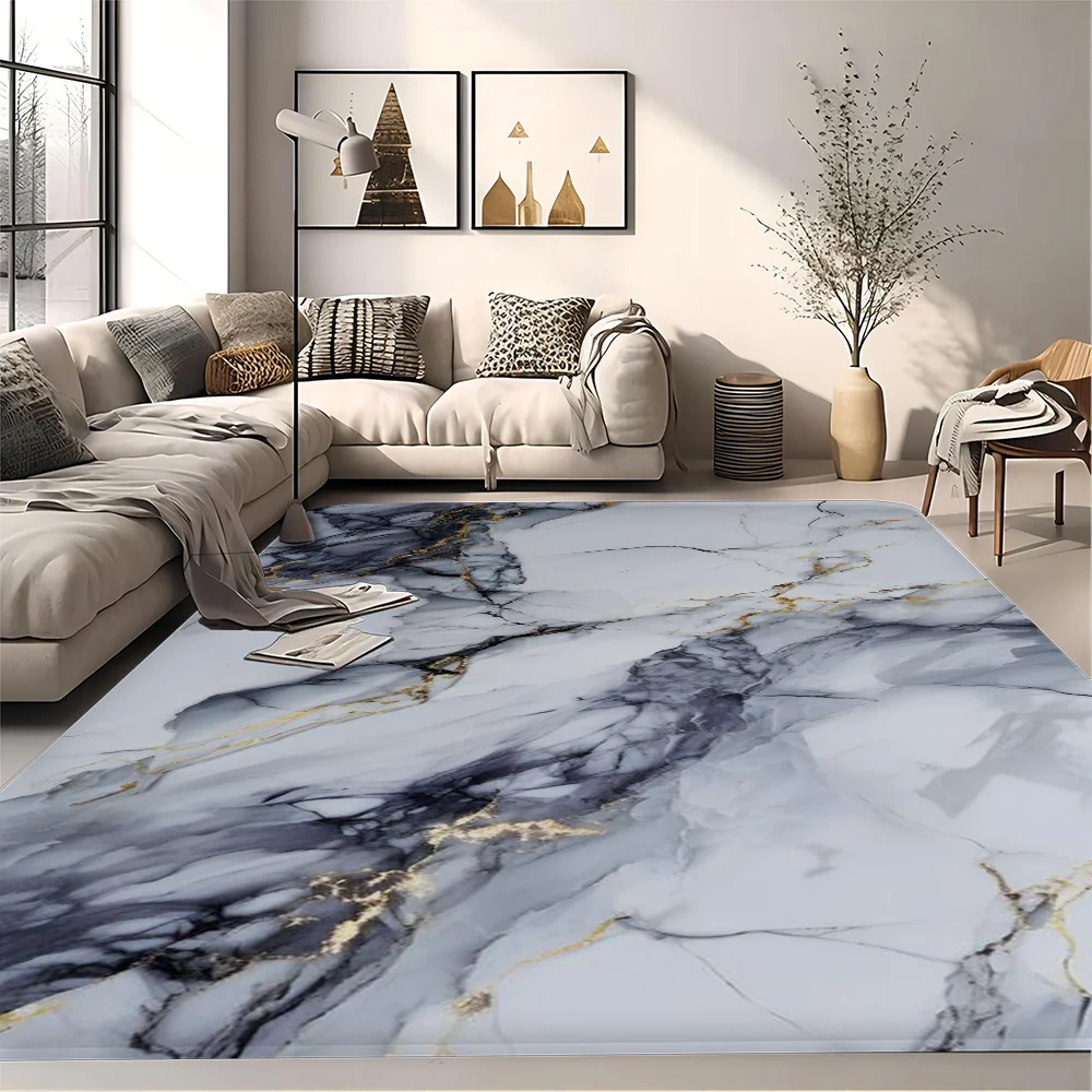 Marble Floor Mat Retro Multiple Choice Living Room Kitchen Rug Non-Slip Modern Home Decor