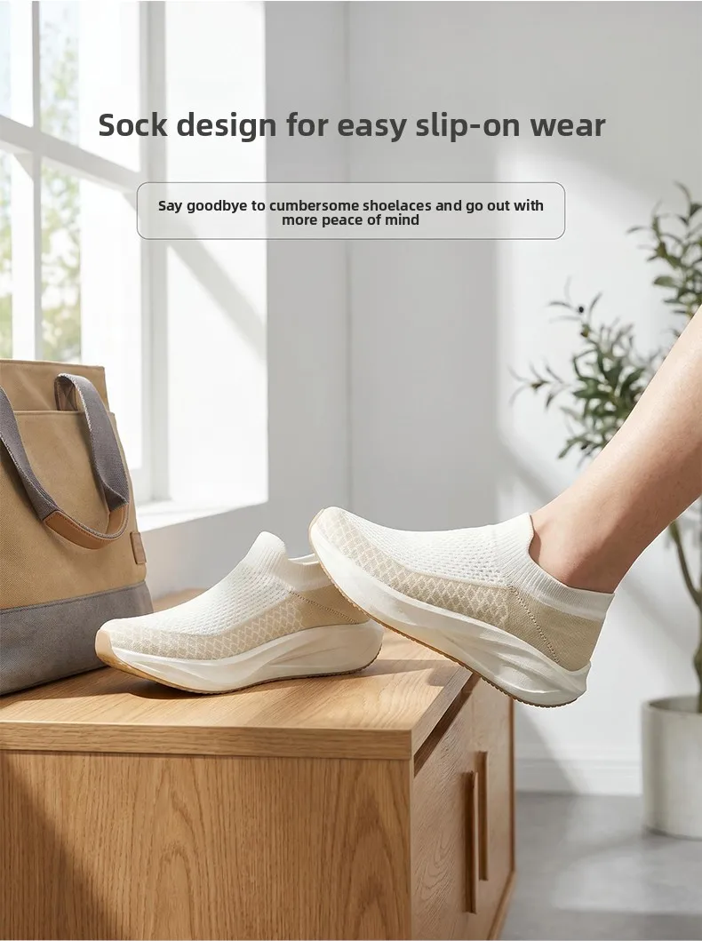 Unisex Real Boost Sneaker mit dicker Sohle, Stretch-Strick, atmungsaktiv, Übergrößen, stoßdämpfend, Sportschuhe, Laufschuhe für Damen und Herren – Detail 3